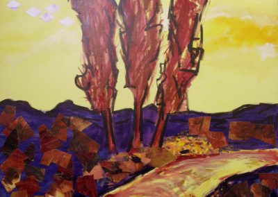 3 Cypress tress. Acrylic on canvas 40_ X 48_