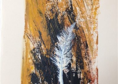Feather 12. Mixed on Arch Paper 35 X 25 cm.