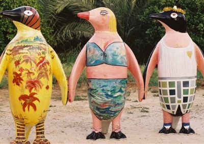 3 Israeli typecast penguins. Oil colors on Fiberglass penguins Height 72_