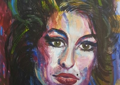 Amy Winehouse.Acrylic on canvas.12_ x 16_. prints available