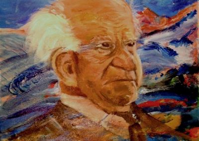 Ben Gurion..Acrylic on canvas.12_ x 16_. prints available