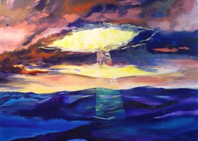 Creation_of_earth_from_water.Acrylic on canvas 40_ x 48_