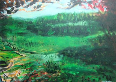Green landscape. Acrylic on canvas.28_ x 40_