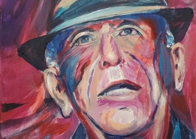 Leonard Cohen Acrylic on canvas.12_ x 16_. prints available