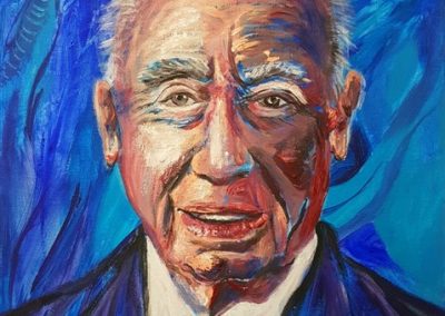 Shimon Peres zl Acrylic on canvas.12_ x 16_. prints available