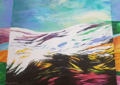 The Hermon mountains. Acrylic on canvas.28_ x 40_