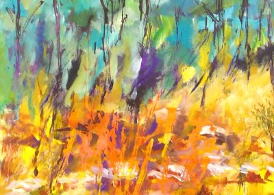 some_fire_in_Jerusalem_woods..Acrylic on canvas 28_ X 40_