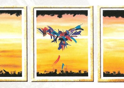 the_phoenix-tryptich.Original-sold(prints on canvas available). 3 pieces of 28_ X 40_